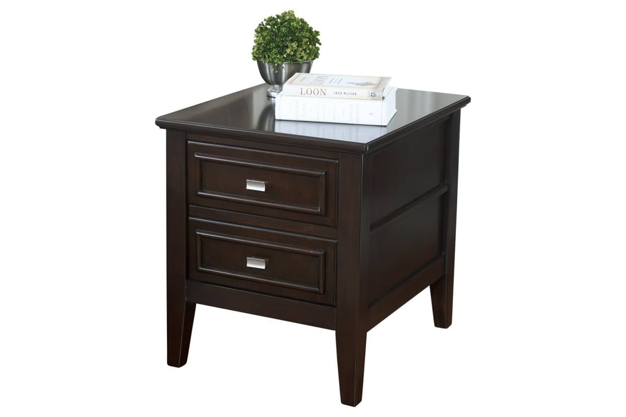 Ashley Furniture Signature Design - Larimer End Table - 1 Drawer - Chair Side Accent Table - Rectangular Dark Brown