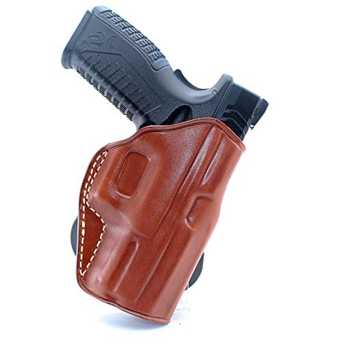 MASC Premium Leather OWB Paddle Holster Open Top Fits, Springfield XDS 3.3''BBL, Right Hand Draw, Brown Color #1419#