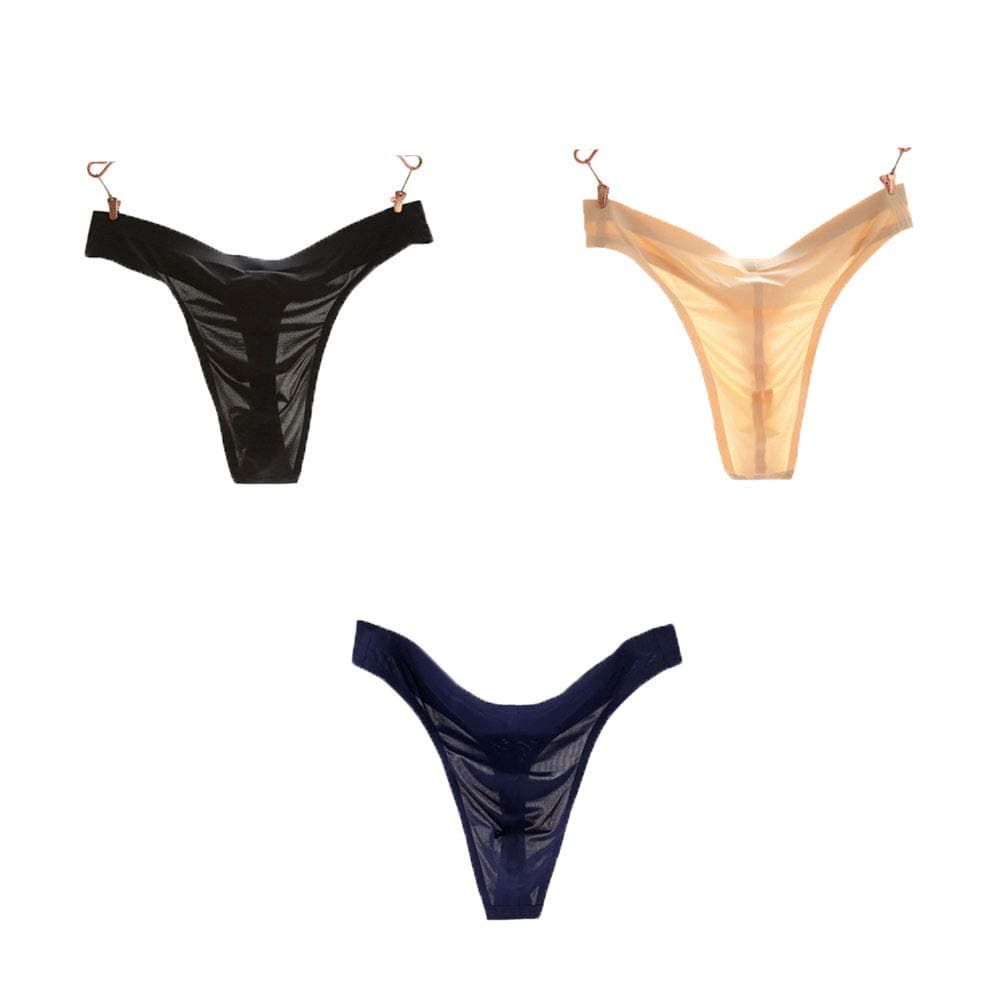 GAOGAO Seamless Breathable Male Smooth Ice Silk G-Strings & Thongs Underwear Men Brief