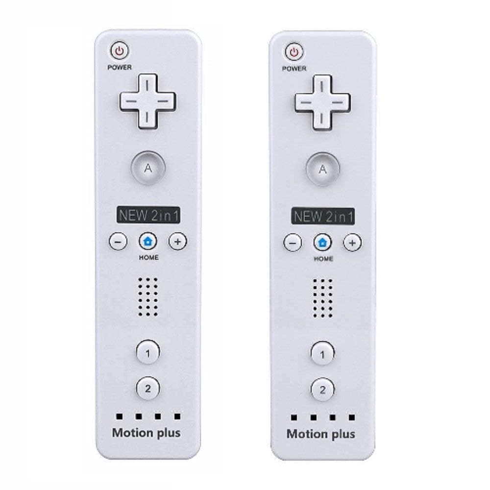 SIBIONO - Wii remote motion plus controller (2 Packs) for Nintendo Wii&Wii U Video Game Gamepads. (White)