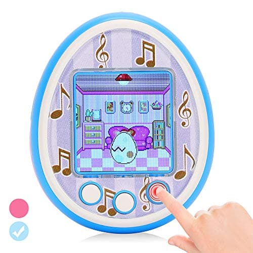 DUIWOIM Virtual Pet Electronic Handheld Pet Game Machine Kids Educational Toy HD Color Screen New Version 8 Characters Birthaday Gift for Girls Best Partner for Kids Age Over 6 Years(Blue)