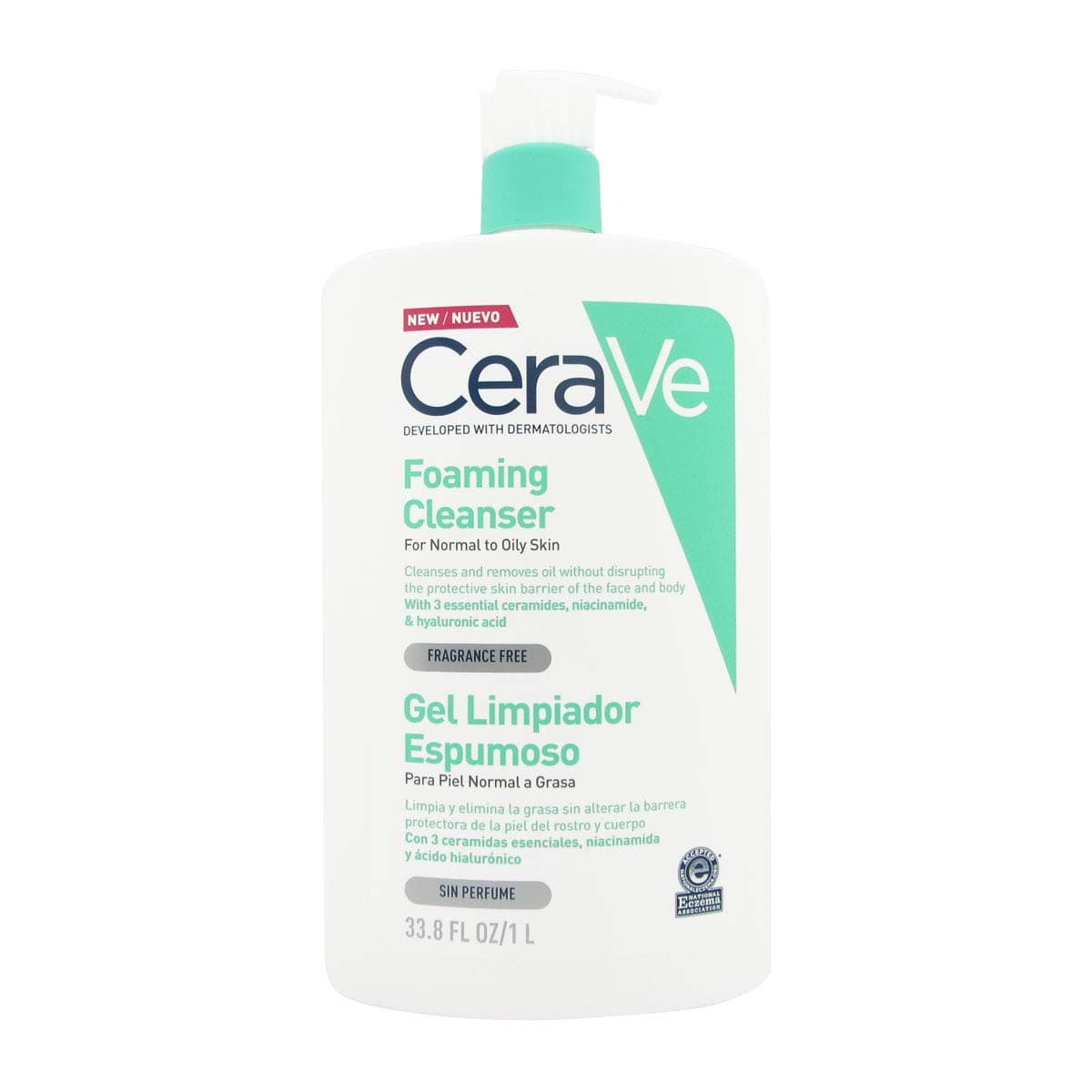 – CeraVe Foaming Cleanser for Normal to Oily Skin with Niacinamide and 3 Essential Ceramides