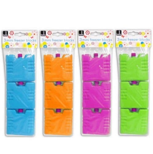 New Set of 3 Mini Ice Brick Pack Block Blocks Freezer Cooler Bag Box Travel Picnic