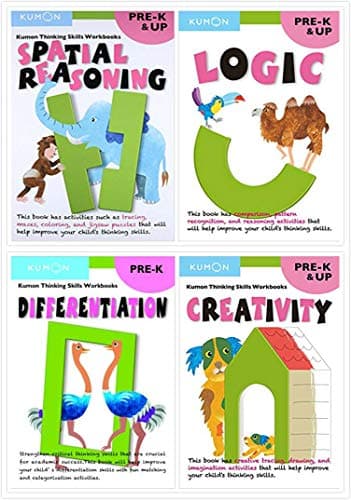 Kumon Thinking Skills Workbooks SET I - Pre-K & UP Level (4 Books)