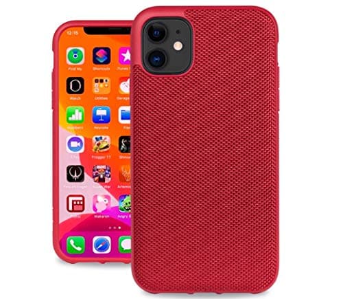 Evutec Ballistic Nylon iPhone 11 6.1 Inch, Unique Heavy Duty Premium Protective Military Grade Drop Tested Shockproof Phone Case Cover(AFIX+ Magnetic Mount Included) (Red)