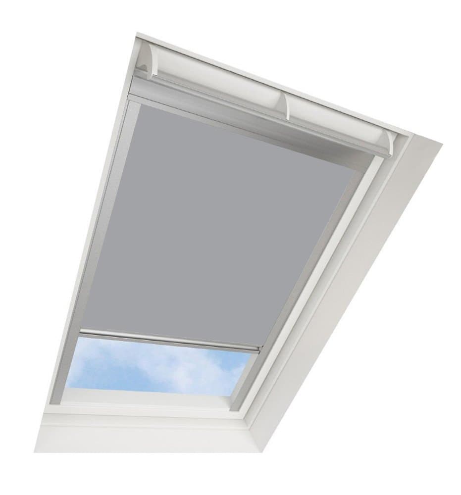 Darkona® Roof Window Roller Blind Suitable for Velux - Blackout - Available in a Range of Colours & Many Sizes (Silver), Polyester, grey, SK06