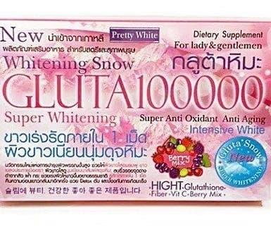 Gluta 100000 Super Whitening Anti Aging + Fiber Pure Natural 100% 6box