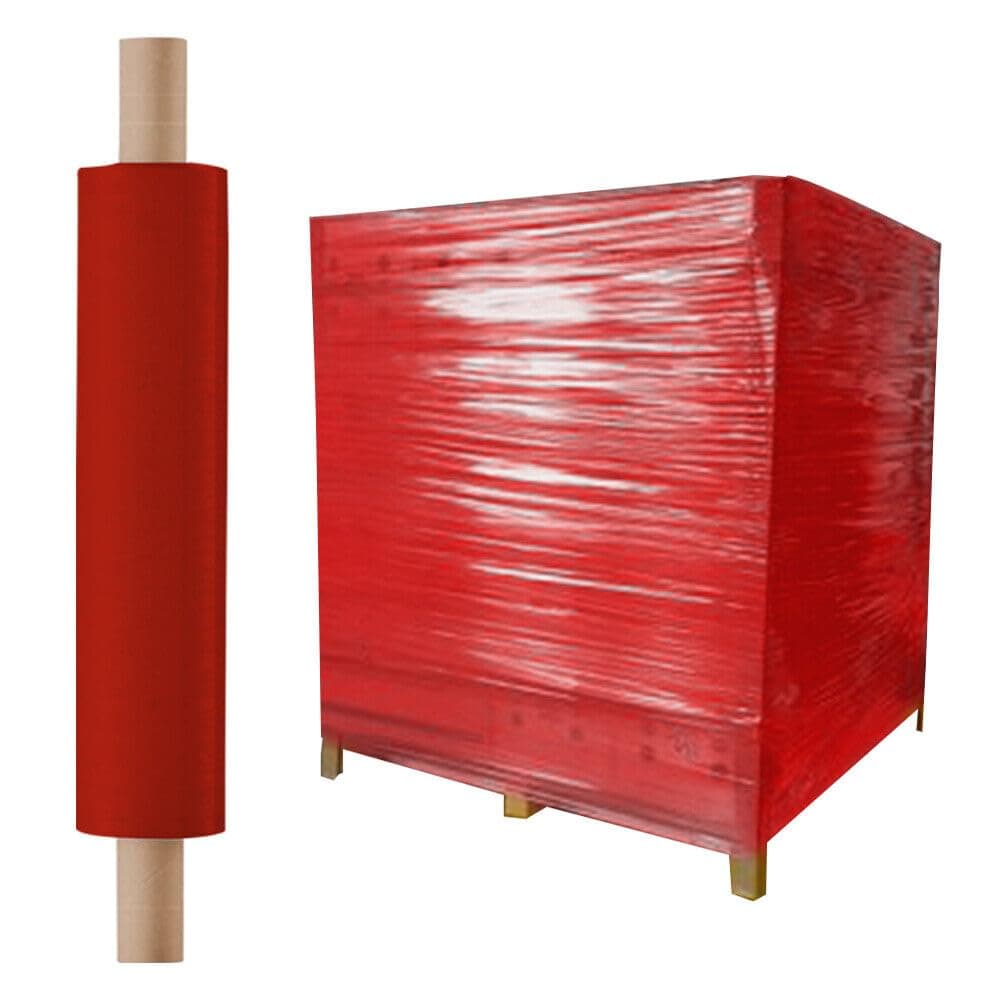 6 x Pallet Shrink Wrap 400mm x 250m 20mu Red Extended Core Heavy Duty Shrink Wrapping Film