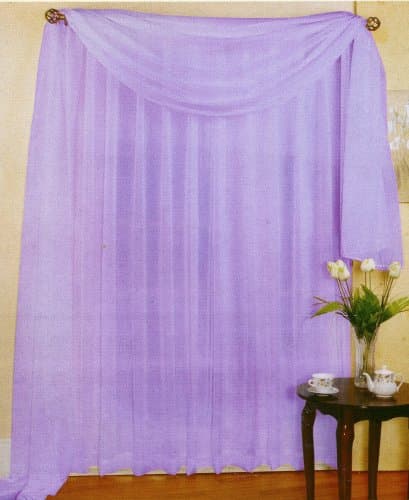 216" LONG SCARF TOPPER, VIOLET SHEER VOILE, 60" WIDE