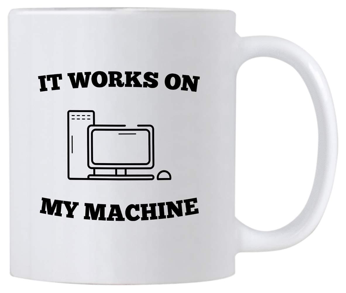 Casitika Computer Science Programmer Gifts. Funny Coding Geek 11 oz Coffee Mug. It Works On My Machine. Gift Idea for Developer or Programming Teacher/Student. Tech Work Humor Cup.