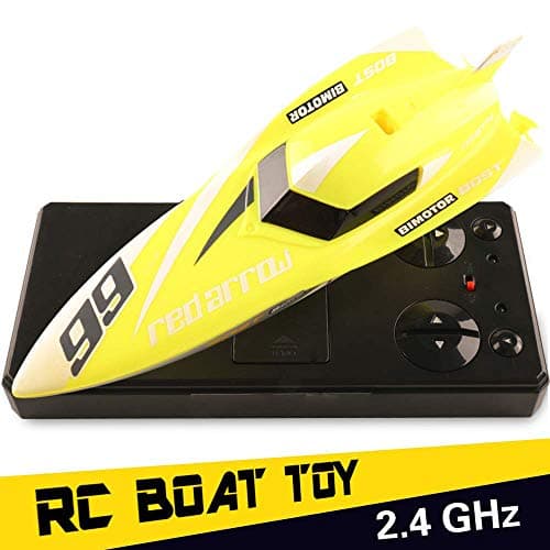 RC Boat Toys, Remote Control Boat for Pools and Lakes, 2.4GHz 4 Channels High Speed Remote Control Boat Fast RC Boat Racing, Radio Controlled Boats, RC Speed Boats Electric Toy for Adults and Kidss