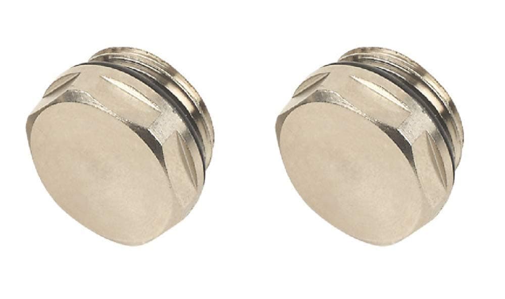 x2 Blank Cap Manual Radiator AIR Vent Bleed Plug Valve 1/2" BSP