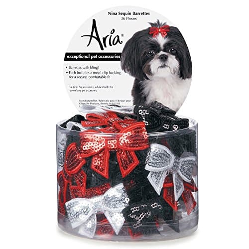 Aria Nina Sequin Barrettes for Dogs, 36-Piece Canisters