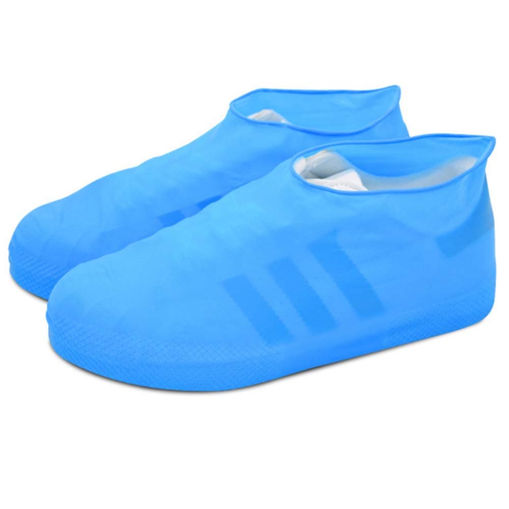 Aquir Reusable Waterproof Shoe Cover, Anti-slip Latex Rain Snow Overshoes Shoes Cover (Blue,M)