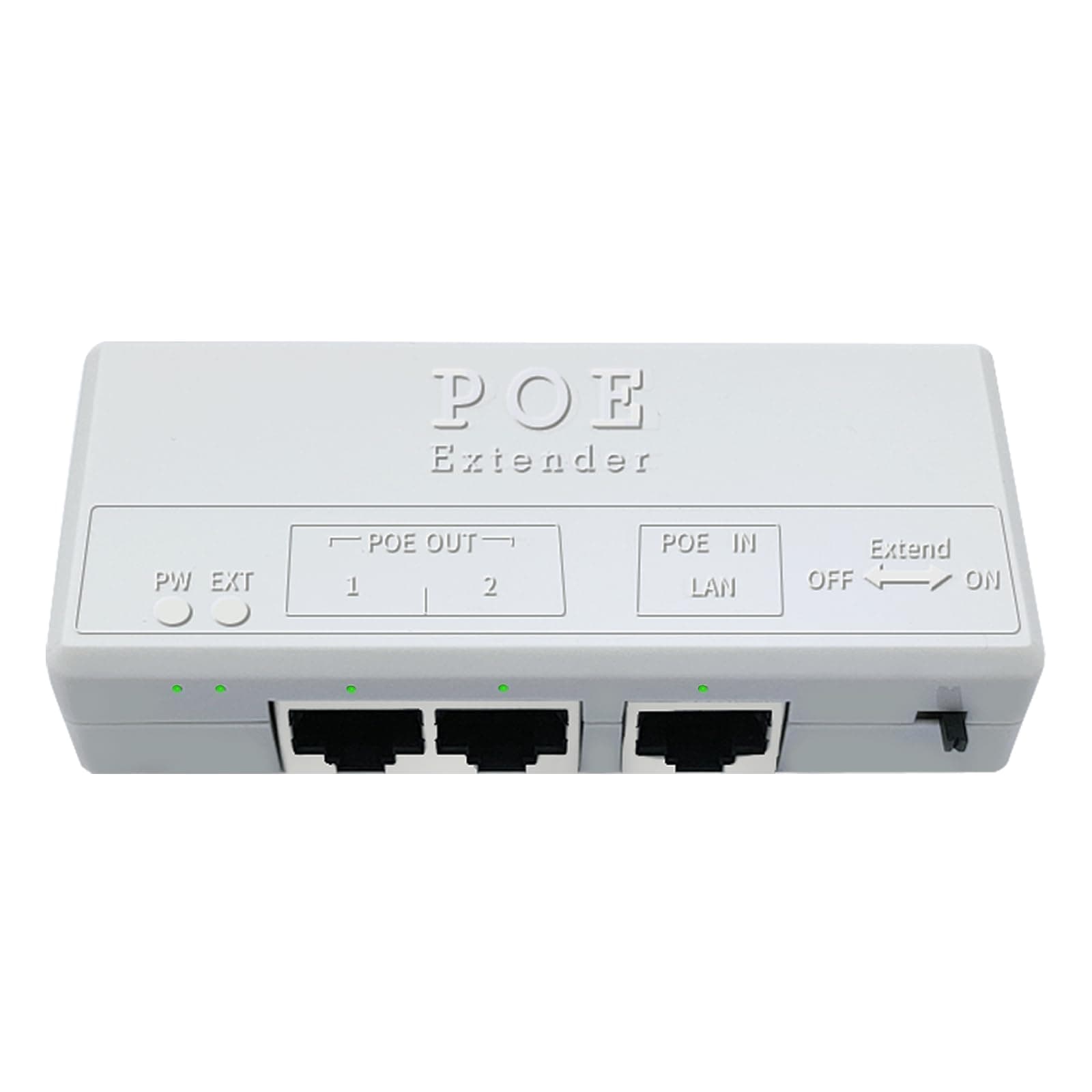 STEAMEMO Poe Extender, 1 in 2 Out, 10/100Mbps, 250m, 60W, IEEE802.3af/at, Cat5/6 Cable, Wall Mountable, 4KV Lightning Protection