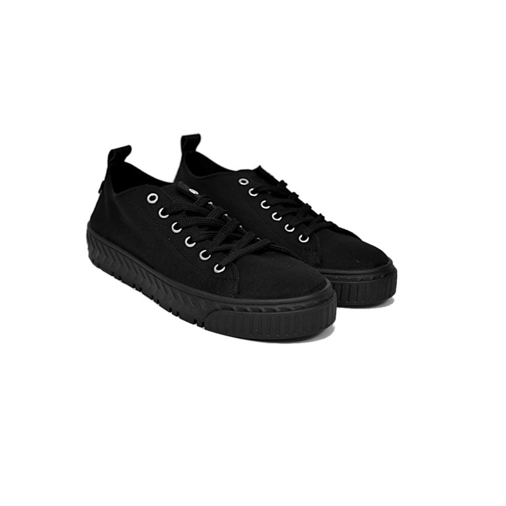Altercore Pepe Black Canvas Trainers Low Top Shoes Lace Up