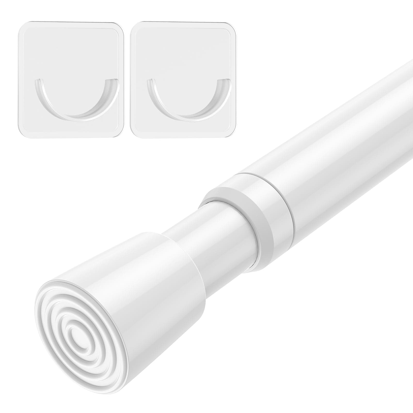 AIZESI 1pcs Tension Curtain Rod Spring Tension Rod Short Curtian Rods No Drilling Expandable Spring Loaded Curtain Tension Rod Adjustable 26 to 39 inch,Best Use Range 28 to 36 inch，White