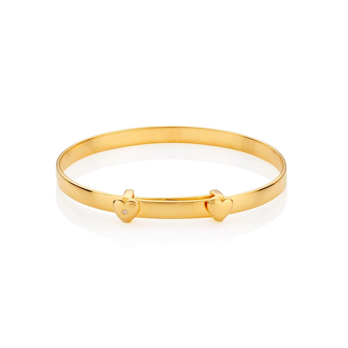 London 18ct Gold Plated My First Diamond Expandable Baby Bangle. Christening Bangle | Baby Jewellery | Baby Keepsake | Baby Shower Gift​​​