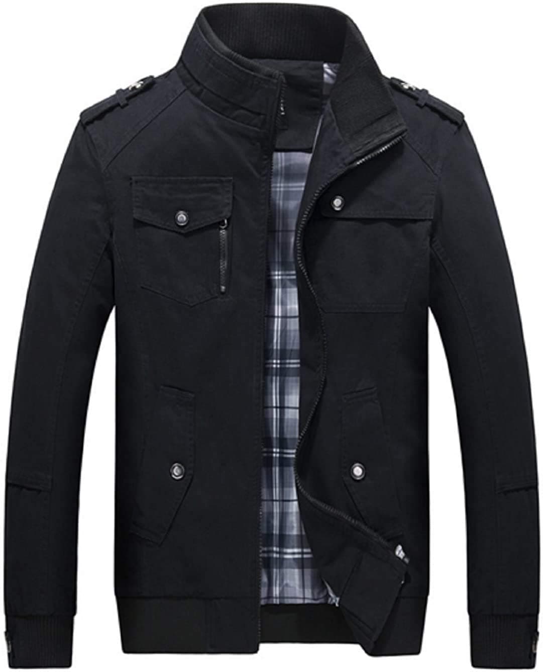 Men's Autumn and Fall Stand Colllar Outerwear Jacket Coat