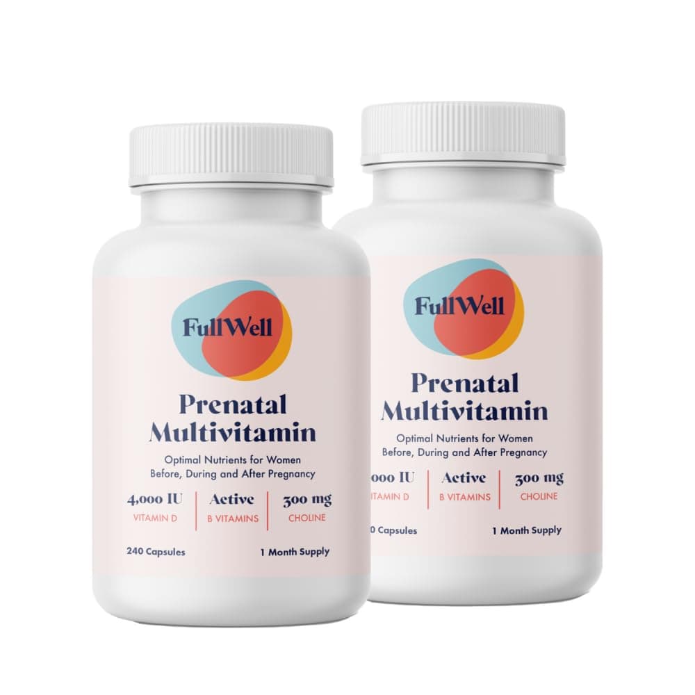 FullWell Women's Prenatal Multivitamin - Healthy Pregnancy Support - Contains Choline & Folate - Supports Fetal Growth & Brain Development* - 240 Count (60 Servings, 2 Pack)