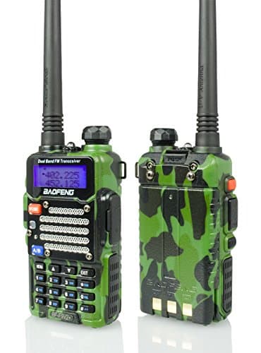 Baofeng Radio US Green/Camo BF-F9 V2+ 5Watt Tri-Power (1/4/5w) Dual-Band 145-155/400-520 MHz FM Ham Two-way Radio Transceiver (BFF9V2GREEN)