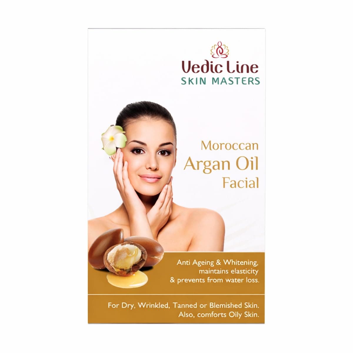 Vedicline Moroccan Argan Oil Facial Kit For Signs of Ageing,Wrinkles, Fine Lines & Dark Spots With Argan Sesame & Amond oil for Radiant Glow, 52 ml