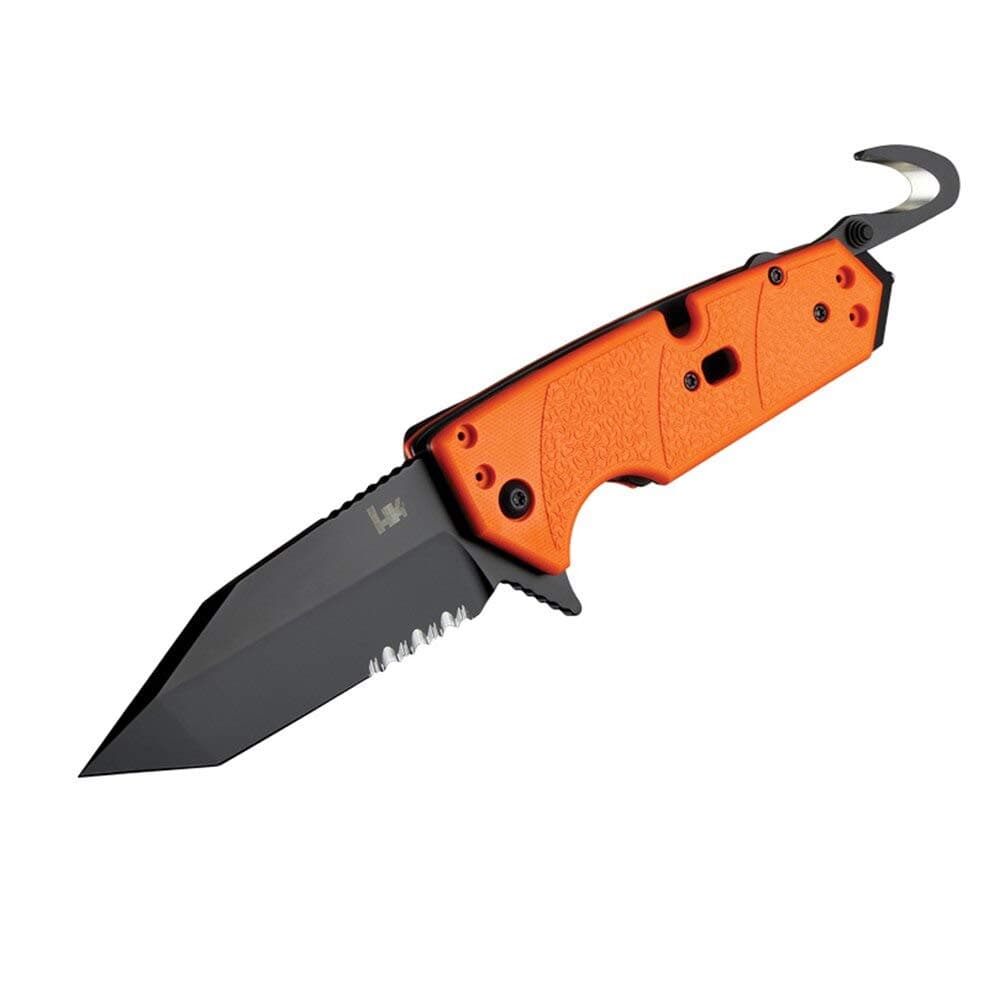 Hogue HK Karma 3.75in 1st Resp Tanto Blk PartSerr G10 Orange (54204)