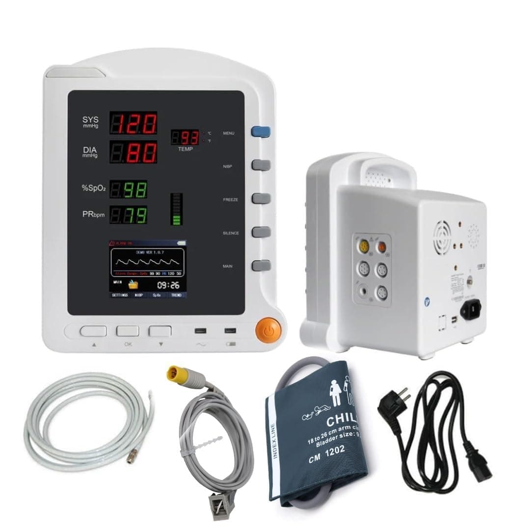 TenTabs CMS 5100 (Original) 3 para Patient Monitor (with Pediatric Probes) | Measures SPO2, NIBP, Pulse Rate, Temperature | TFT LCD Display | Suitable for Pediatric Patient