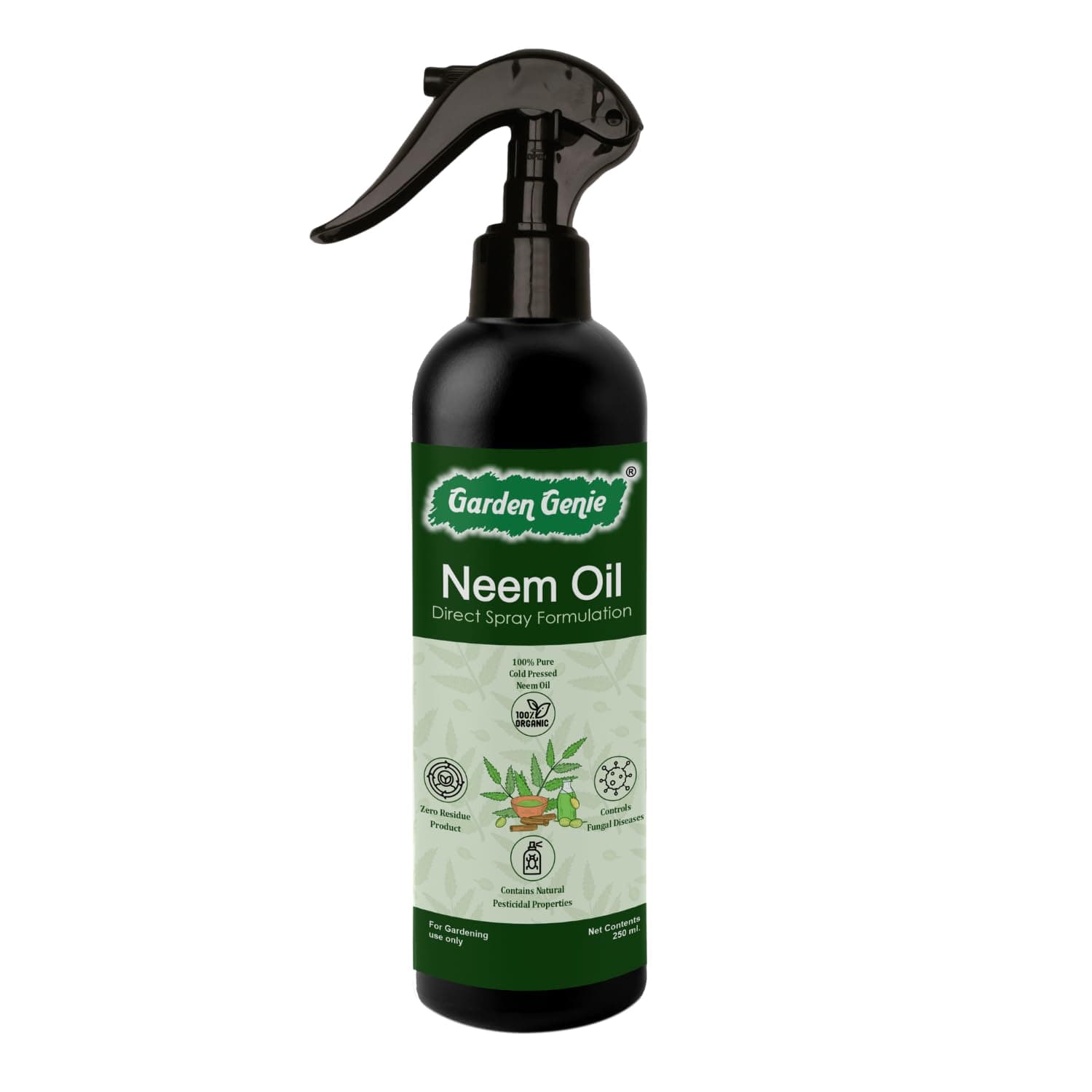 Garden Genie Ready to Use Neem Oil Spray 250ml I Organic Insecticide for Plants I Insect Killer Spray - Removes Mealy Bug, Fungus, Aphids Etc from Home Garden