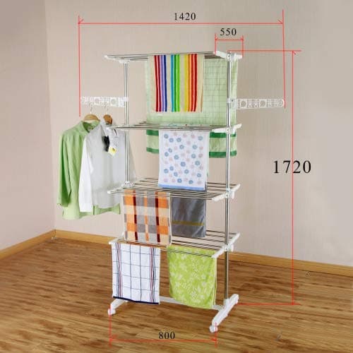 Ameride luxury foldable drying rack, 4 levels, side wings on 4 levels