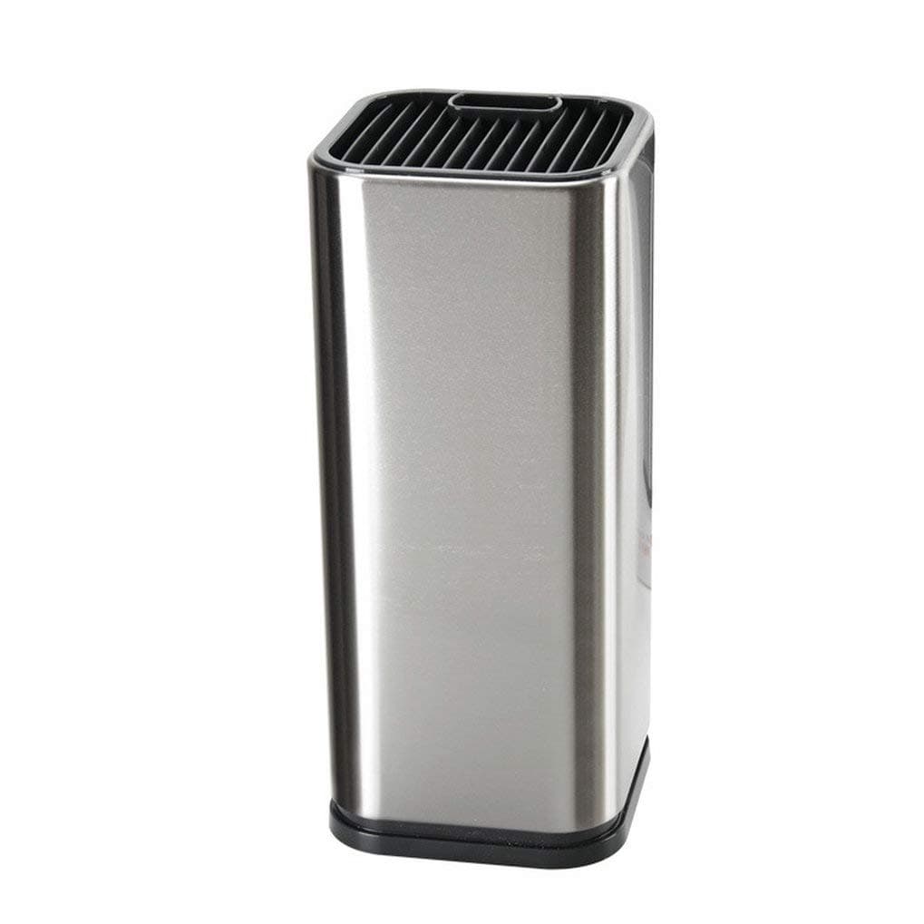 GuDoQi Universal Knife Block, Stainless Steel Square Knife Holder, 14 Slots for Scissors and Sharpening Rod and Detach, Removable Top and Bottom, Easy Cleaning, Elegant Sturdy