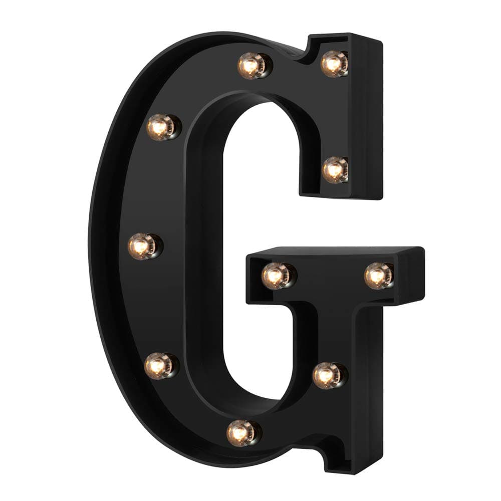 Light up Letters Led Marquee Letter Lights Battery Operated Light up Letters for Events Wedding Party Birthday Home Bar DIY Decoration(Cool Black G)