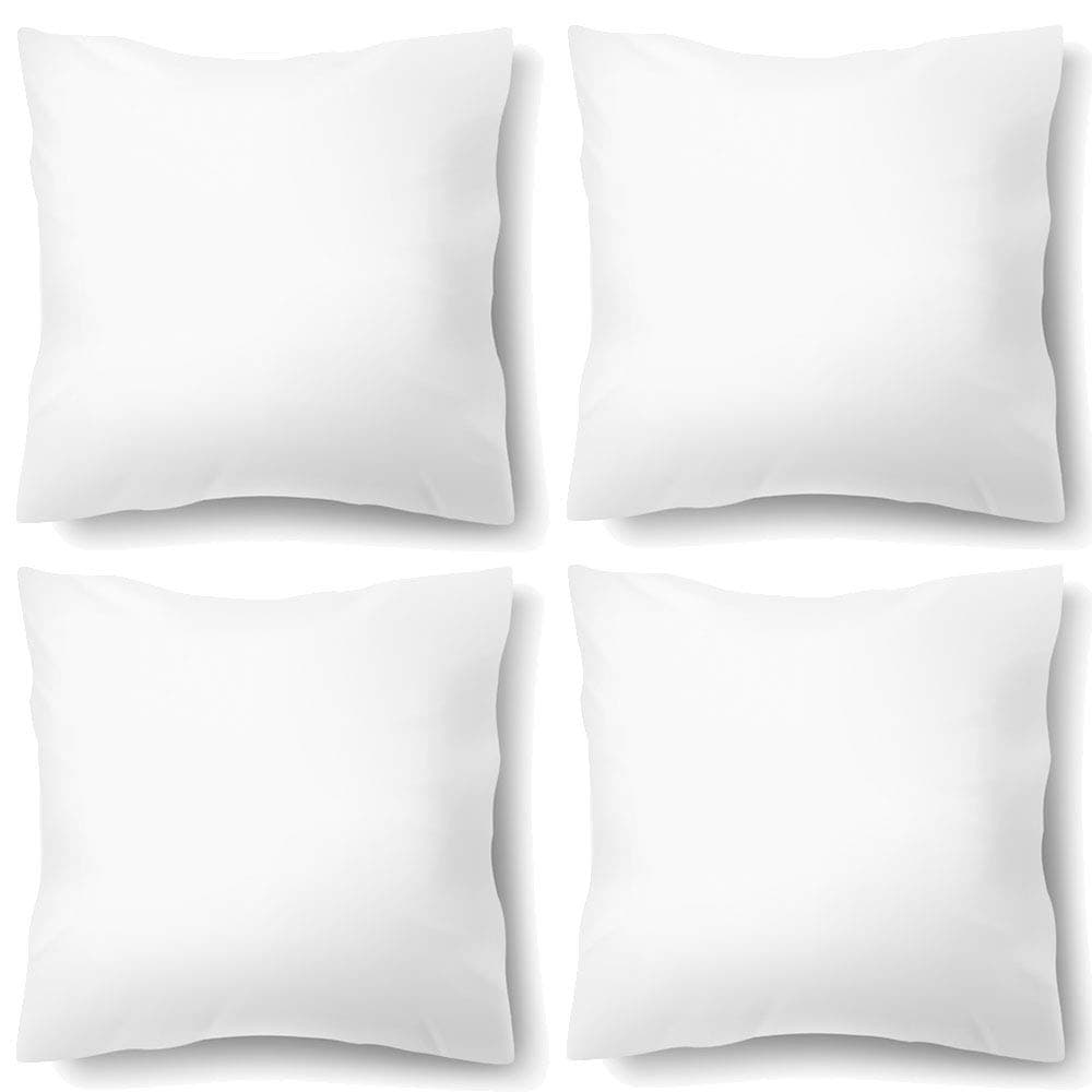 HIPPIH 18 x 18 Pillow Inserts Set of 4, Hypoallergenic Decorative Square Pillow Form Insert with Zips, White