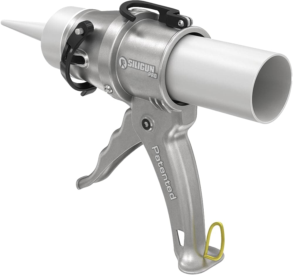 SILIGUN™ PRO Compact 24:1 Caulk Gun - Drip Caulk Gun - Patented Design - Lightweight Aluminum Frame - Compatible with All 10-Ounce Tubes (SILIGUN PRO)