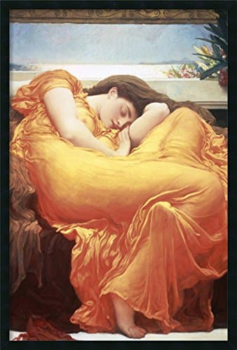 Framed Wall Art Print | Home Wall Decor Art Prints | Flaming June by Lord Frederic Leighton | Modern Decor Framed Art Print 25.25 x 37.25 in.