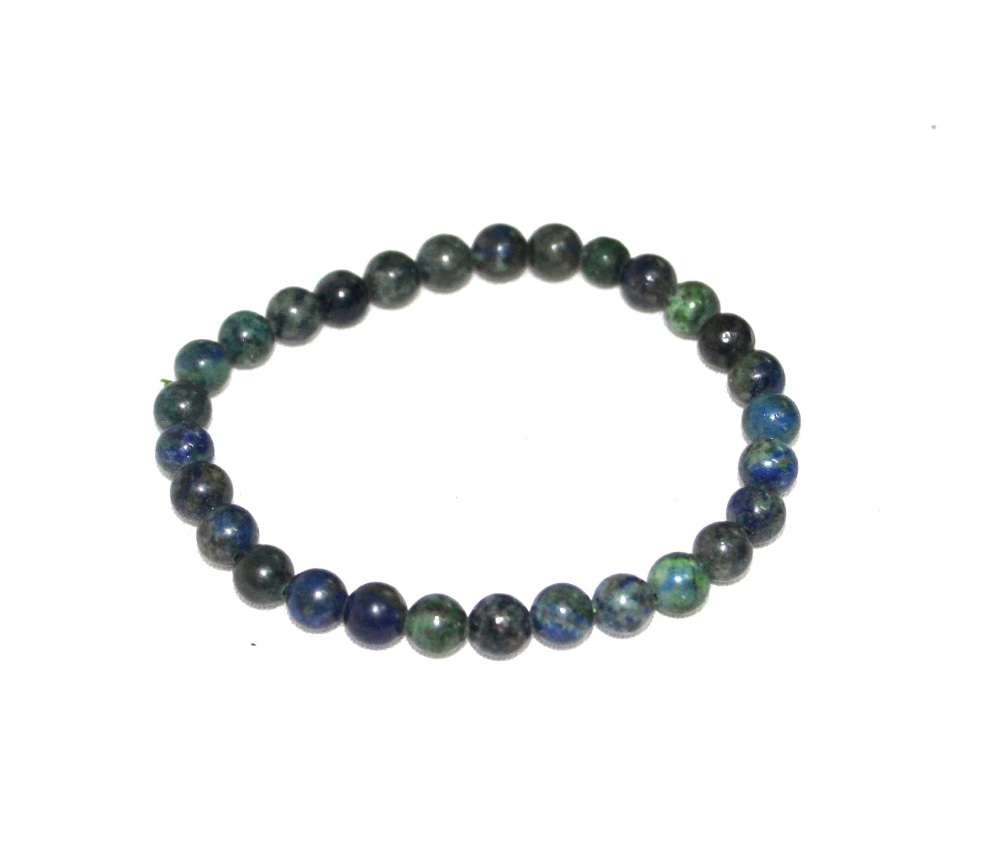 Jet International Powerful Azurite Stretch Bracelet 6 mm A++ Gemstone Original Genuine Healing Energy Metaphysical Confidence Progress Strength Prosperity Peace Divine