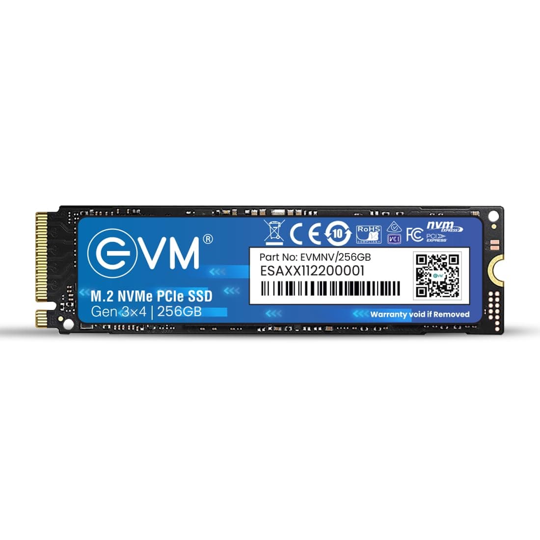 256GB NVMe Gen 3x4 Internal SSD (2280) – Upto 2000MB/s Read & 1500MB/s Write | PCIe 3.0 M.2 Solid State Drive for Gaming, Laptops & Desktops | Shock Resistant & 5-Year Warranty (EVMNV/256GB)