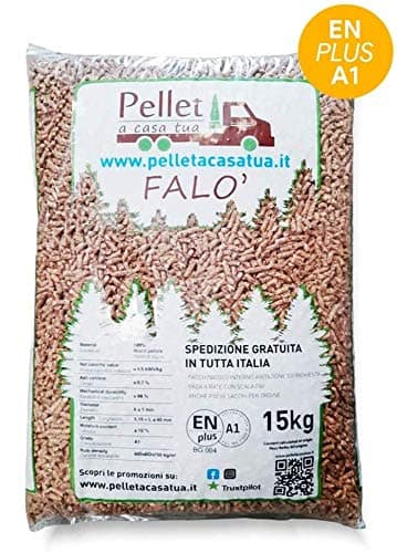 Pellet Falò Dark 100% Wood - Pellet Stove Quality DIN/EN PLUS A1 - High Heating Power