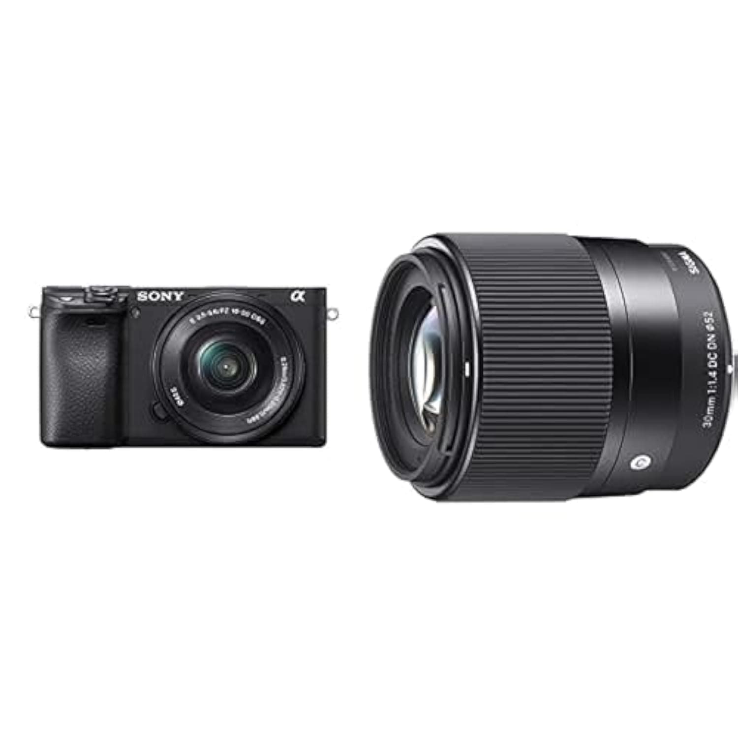 Sony Alpha A6400 Mirrorless Camera With 16-50 Lens Kit, With Sigma 30Mm F1.4 Contemporary Dc Dn Lens For Sony E