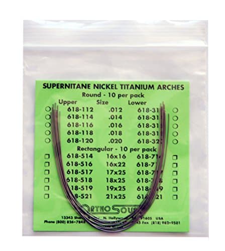 Super Elastic Nickel Titanium Tapered Arches - 10 Pcs (.012.014.016.018.020) Upper and Lower (.014 Upper)