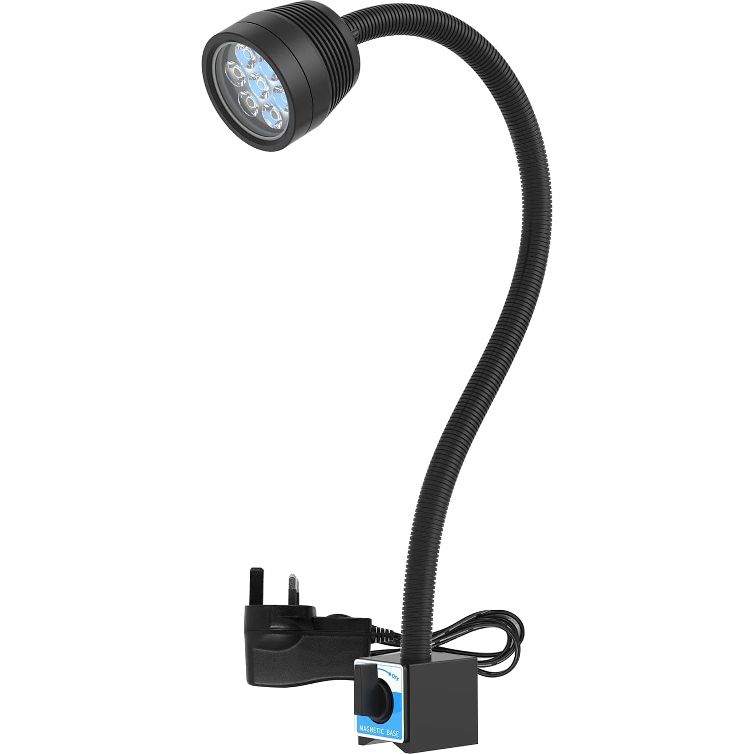 – Magnetic Work Light,14W Magnetic Lamp, IP65 Water Proof Flexible Gooseneck Lamp 1400 Lumens for Lathe Milling, Drill Press, Industrial Lighting [Energy Class A+++]