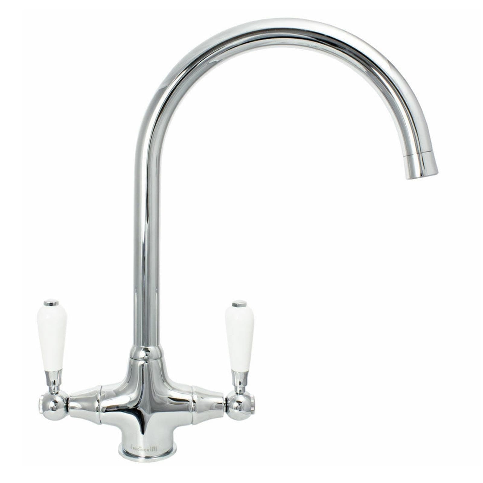 ReginoxElbe Chrome Traditional Twin Lever Kitchen Sink Mixer Tap