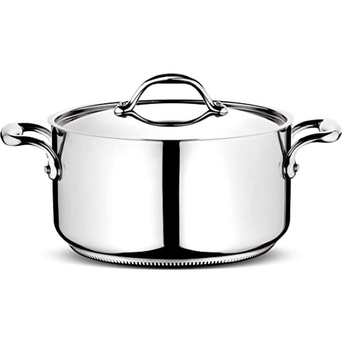 Accademia Lagofusion Casserole with 2 Handles and Lid, Stainless Steel, Silver, 16 cm