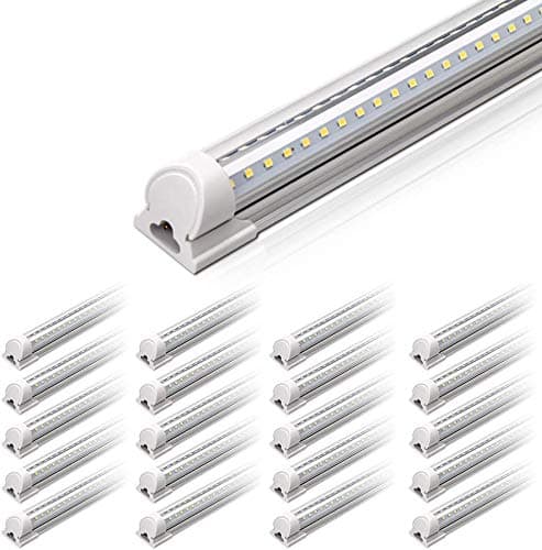 LED Shop Light, 4FT 36W, 80W Equivalent, 4500K, Daylight White, V Shaped, Triple Glow Light, led Light Strip, T8 LED Tube Lights, LED Shop Lights for Garage 4 Foot (Pack of 25)