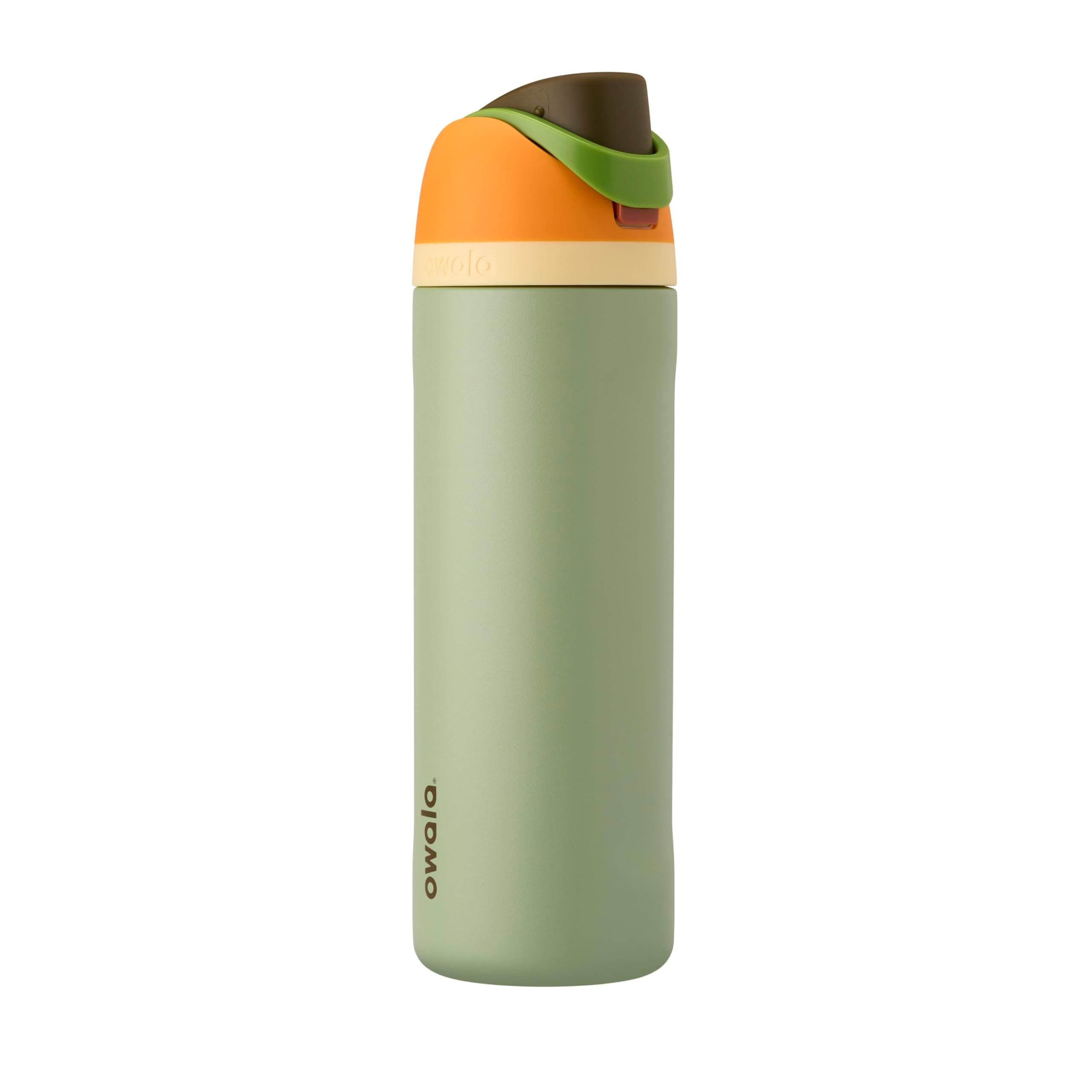 Owala FreeSip Insulated Stainless Steel Water Bottle with Straw for Sports and Travel, BPA-Free, 24-oz, Orange/Green (Camo Cool)