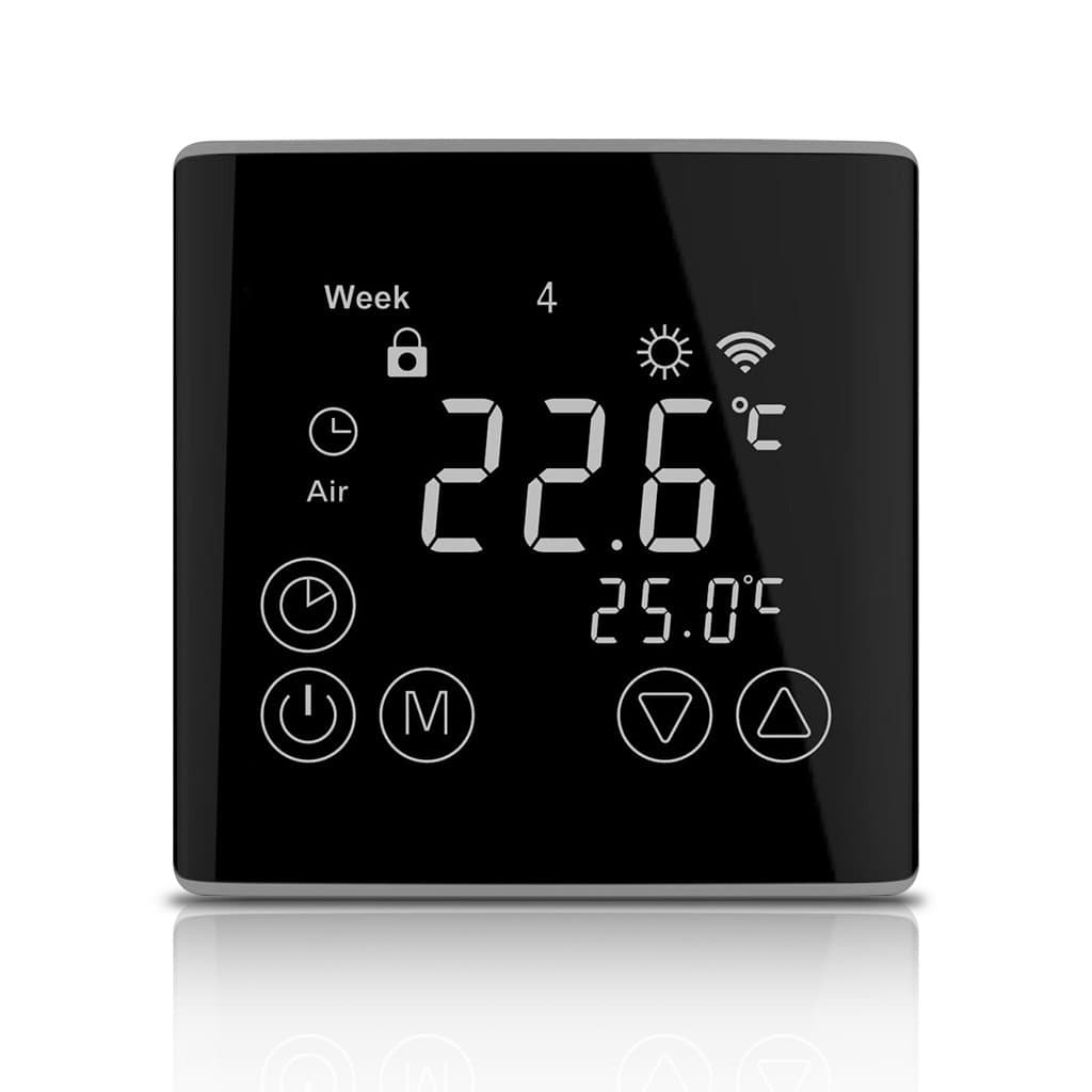 WELQUIC Smart WiFi Thermostat for Home and Office Programmable LCD Touch Screen Remote APP Control for Electric Heater Valve Actuator Control, 16A (Not for Water Heating)