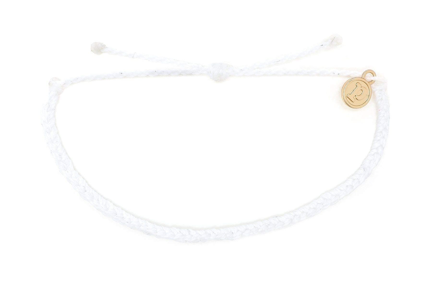 Pura Vida Mini Braided Bracelet - Plated Charm, Adjustable Band