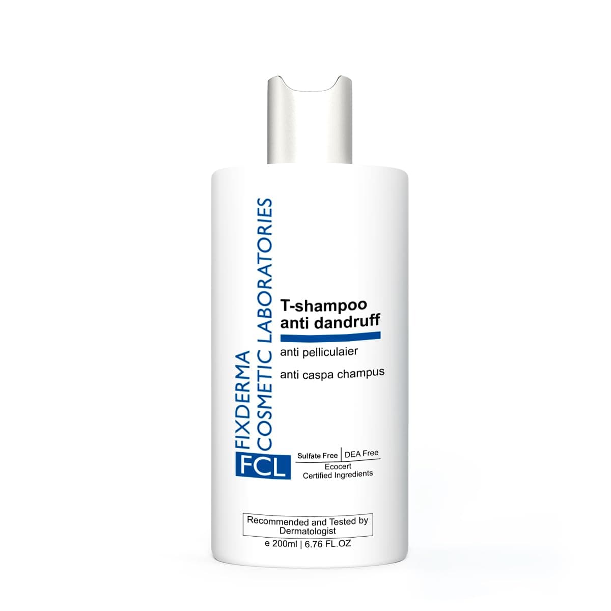 FCL T-Shampoo For Dandruff, Itchy Scalp, Scalp Psoriasis & Seborrheic Dermatitis | Removes Excess Oil & Flake Free Scalp | Anti Dandruff Shampoo | Sulphate & Paraben Free | For Sensitive Skin - 200 ml