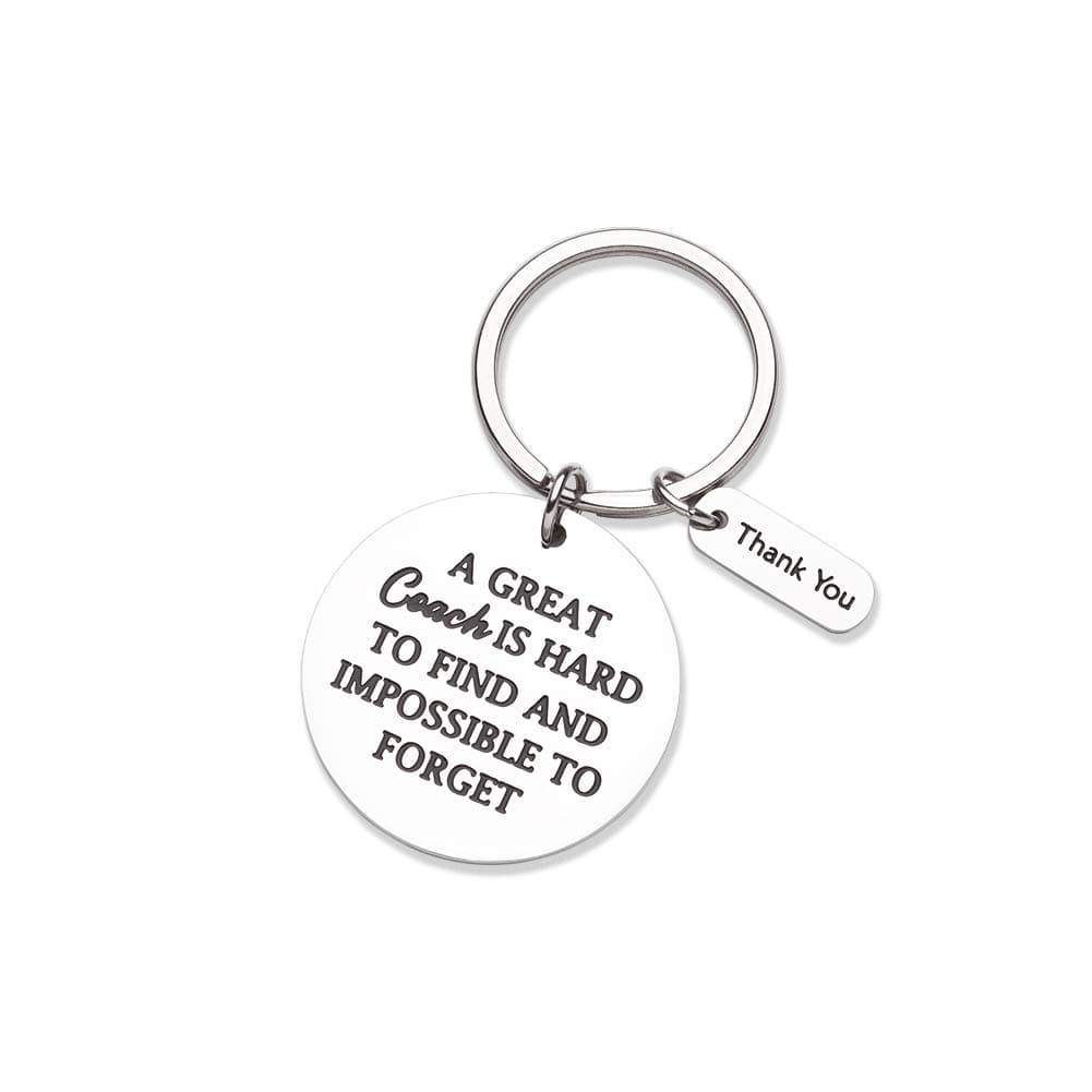 EunigemPersonalized Coach Keychain Christmas Gifts for Coach A Great Coach is Hard to Find Thank You Appreciation Key Ring Charm Tag Pendant Gift for Great Coach Retirement