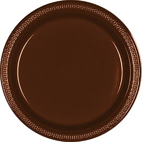 Vibrant Round Chocolate Brown Plastic Plates - 7" (Pack of 20) - Premium Quality Design, Ideal for Any Event or Party